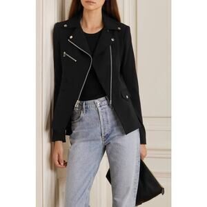 Veronica Beard Hadley Iconic Scuba Dickey Moto Blazer Neoprene Jacket Size 8